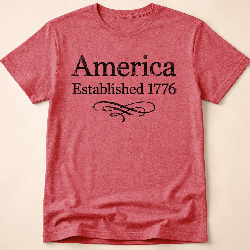 America Established 1776 Vintage Elegant Flourish T-Shirt