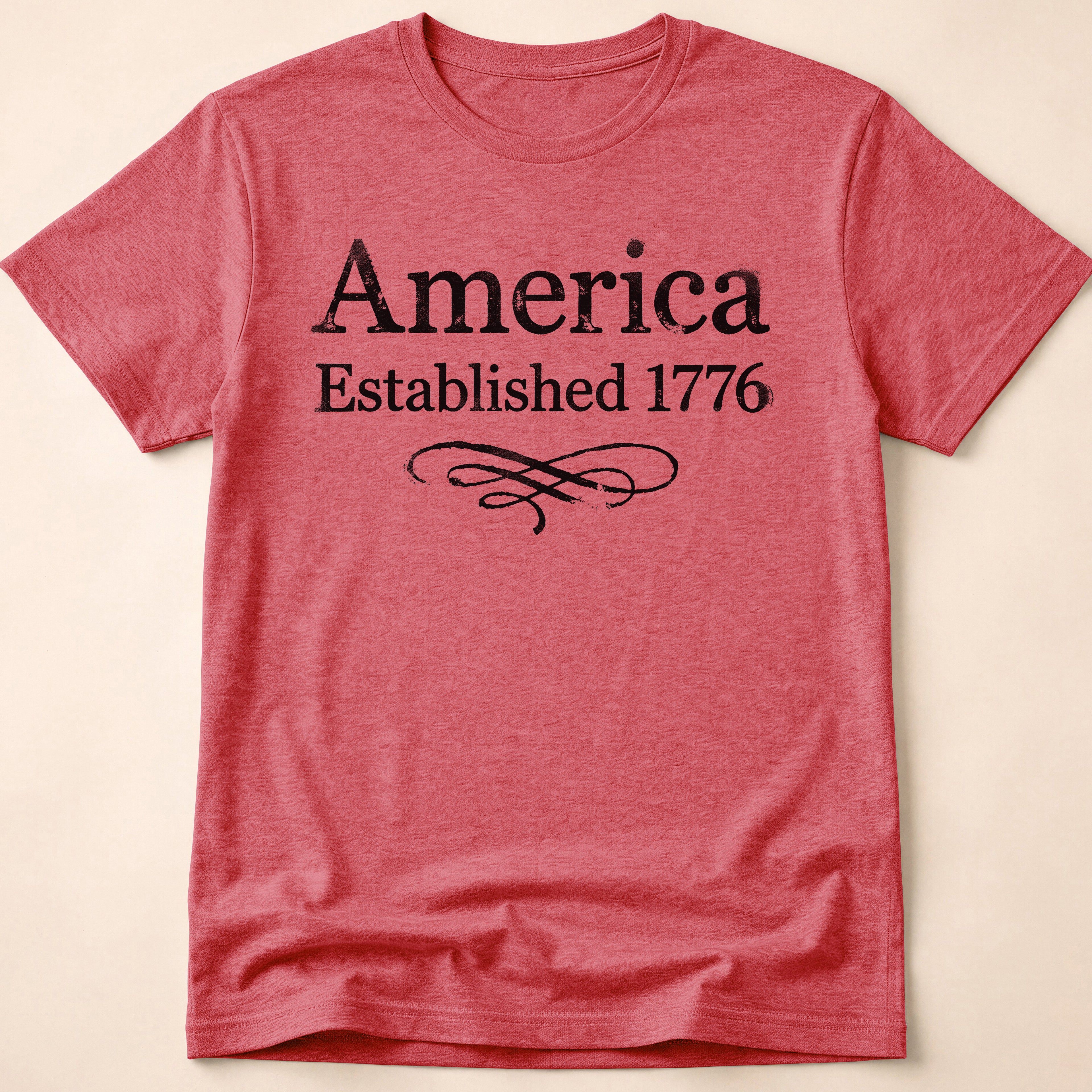 America Established 1776 Vintage Elegant Flourish T-Shirt