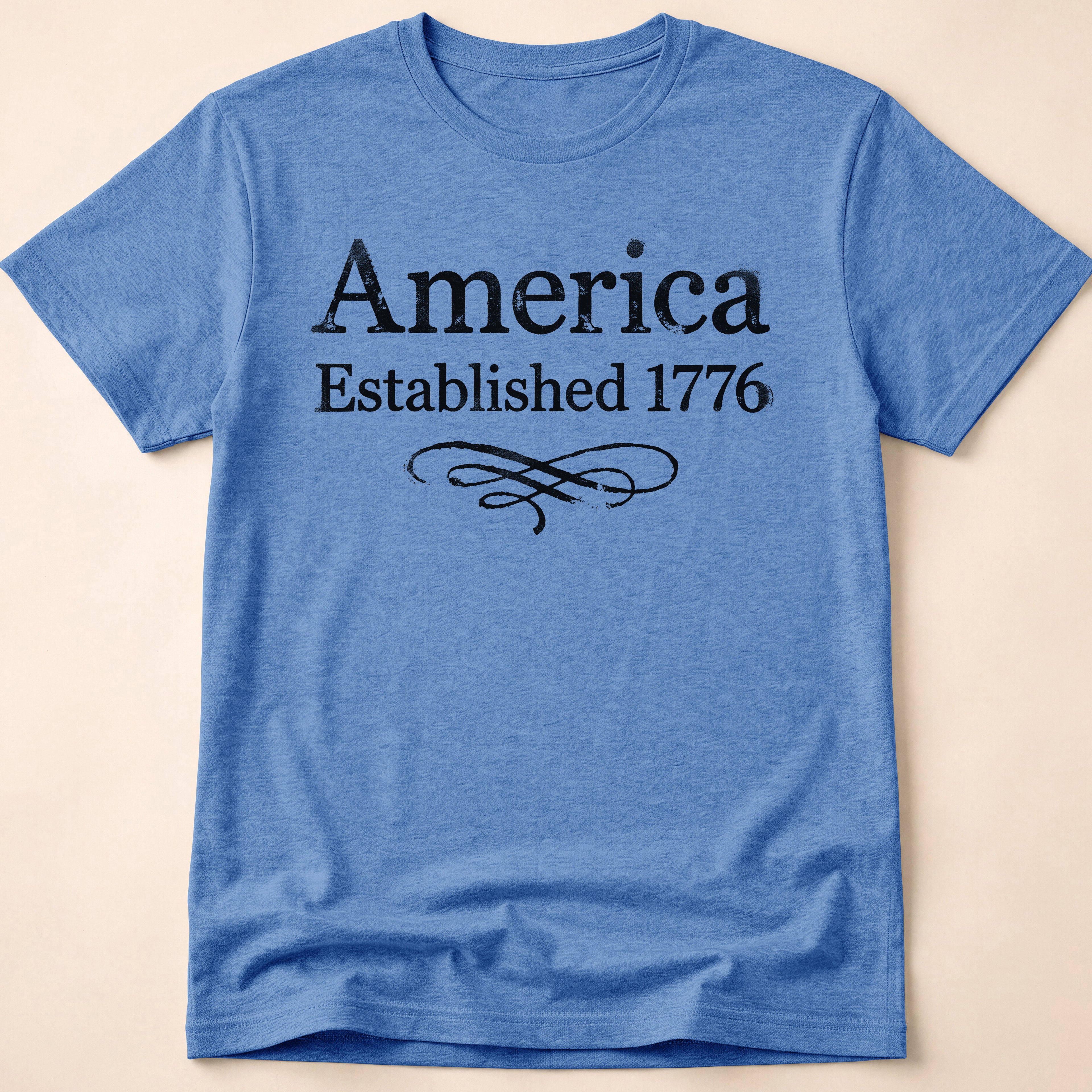 America Established 1776 Vintage Elegant Flourish T-Shirt