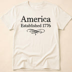 America Established 1776 Vintage Elegant Flourish T-Shirt