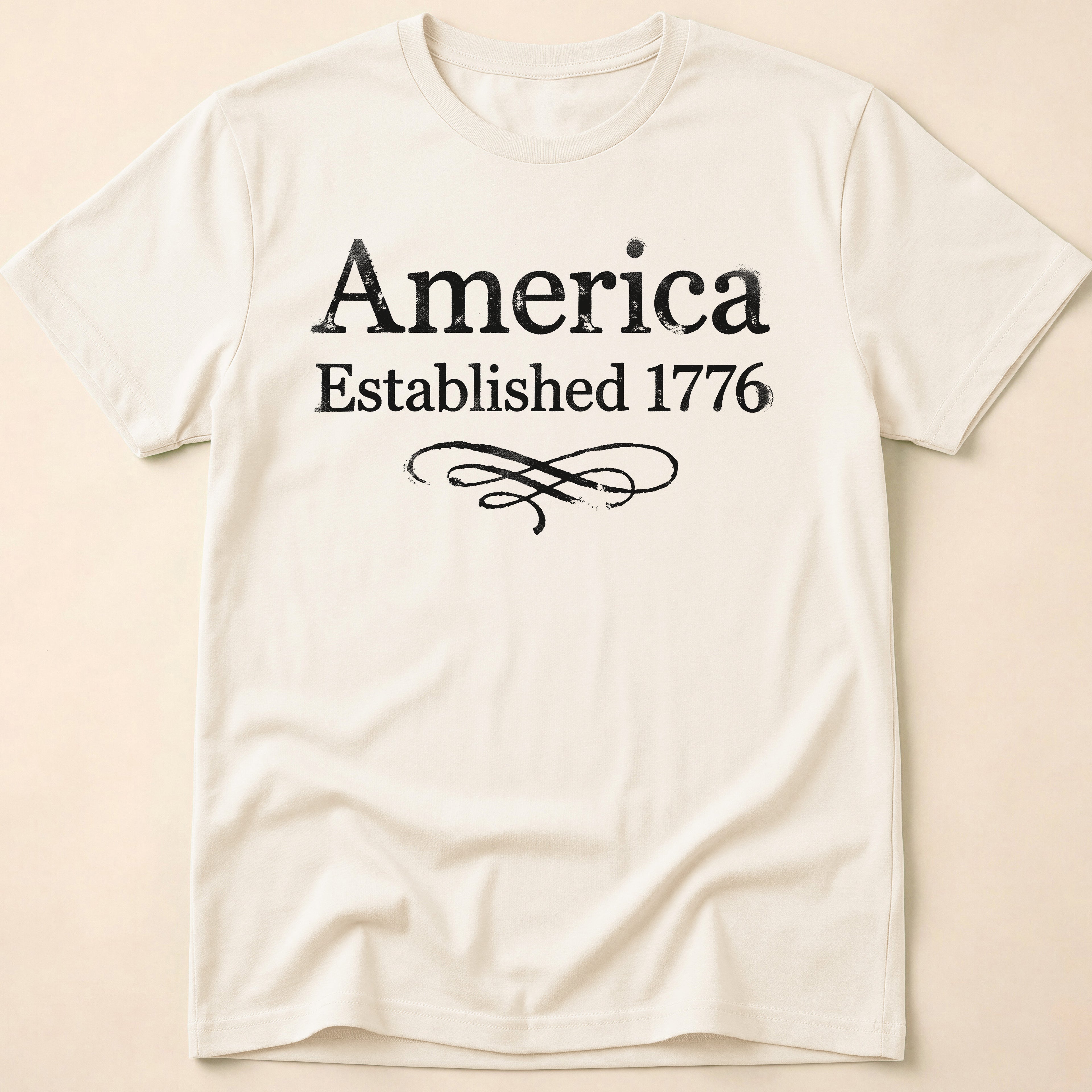 America Established 1776 Vintage Elegant Flourish T-Shirt