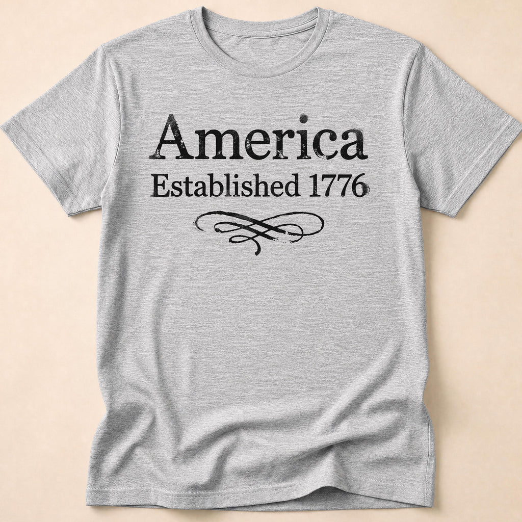 America Established 1776 Vintage Elegant Flourish T-Shirt