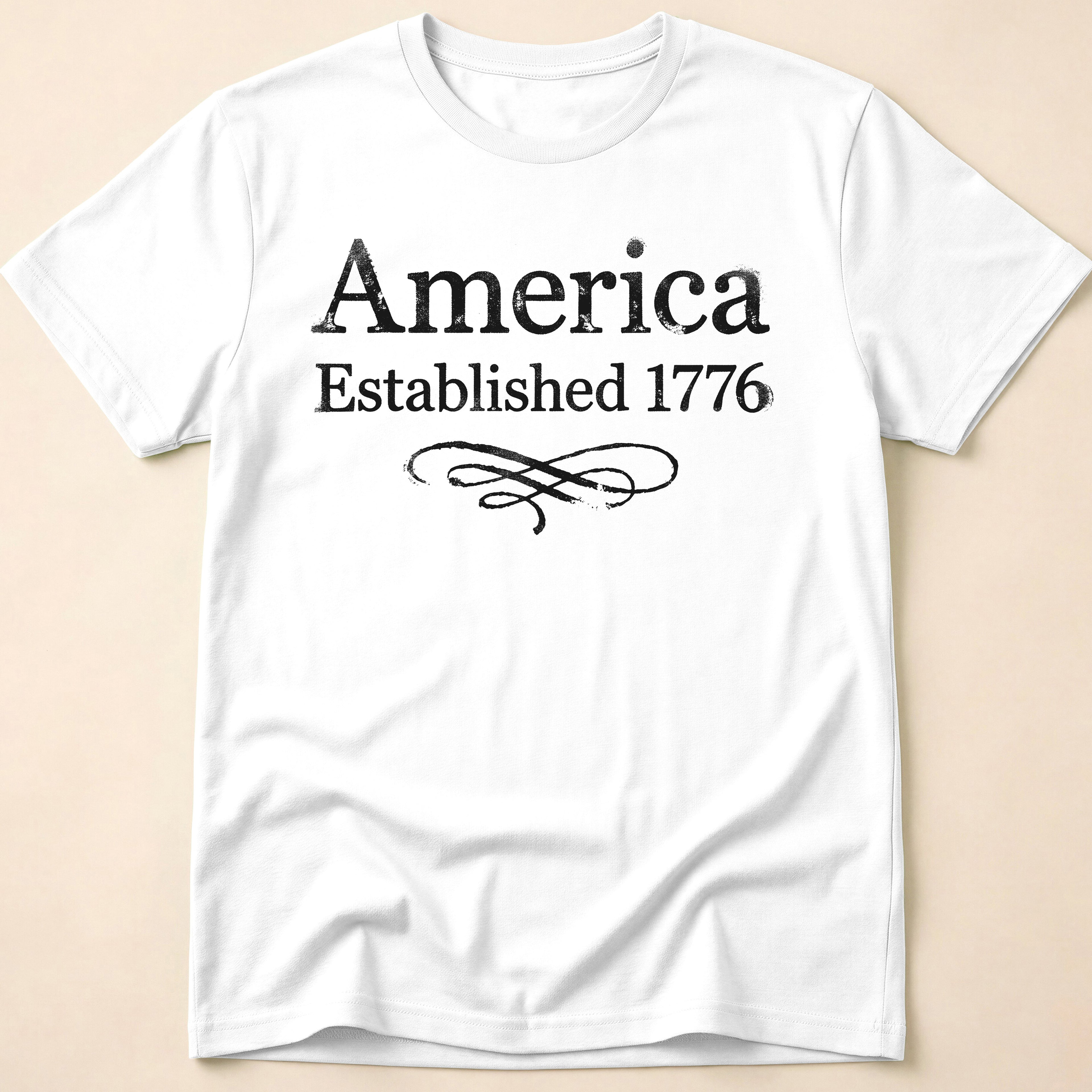 America Established 1776 Vintage Elegant Flourish T-Shirt