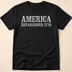 America Established 1776 Vintage Bold Distressed T-Shirt