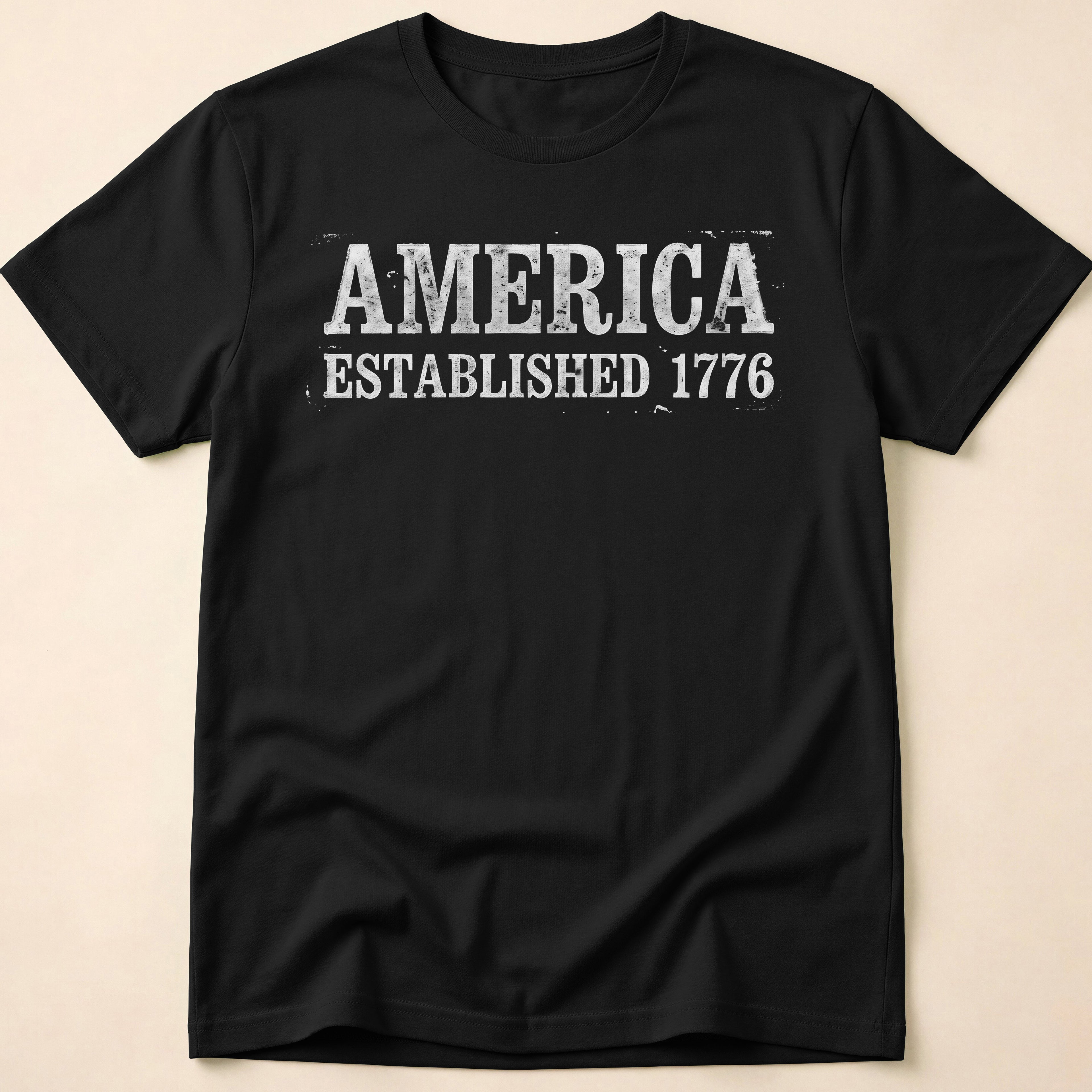 America Established 1776 Vintage Bold Distressed T-Shirt