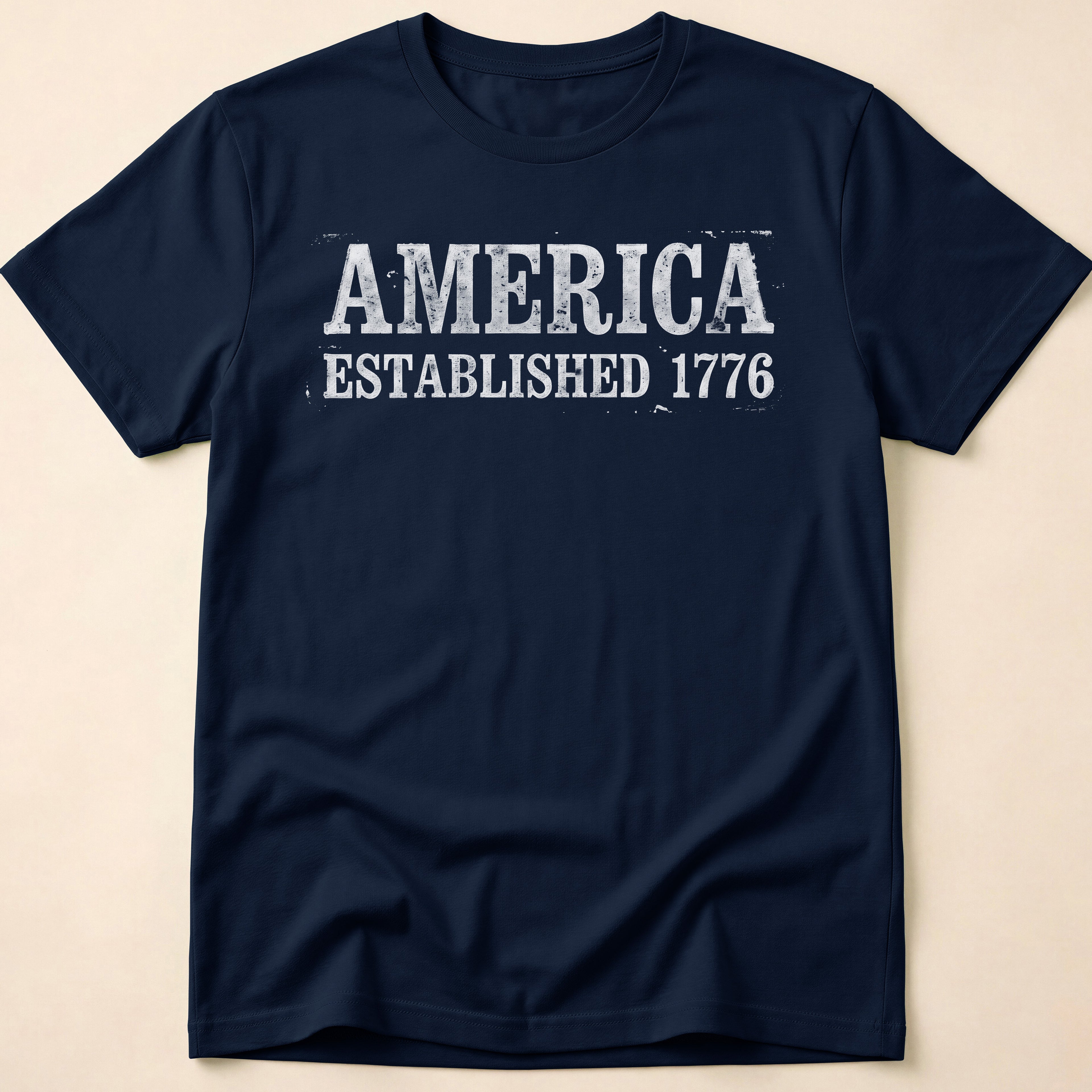 America Established 1776 Vintage Bold Distressed T-Shirt