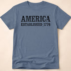 America Established 1776 Vintage Bold Distressed T-Shirt