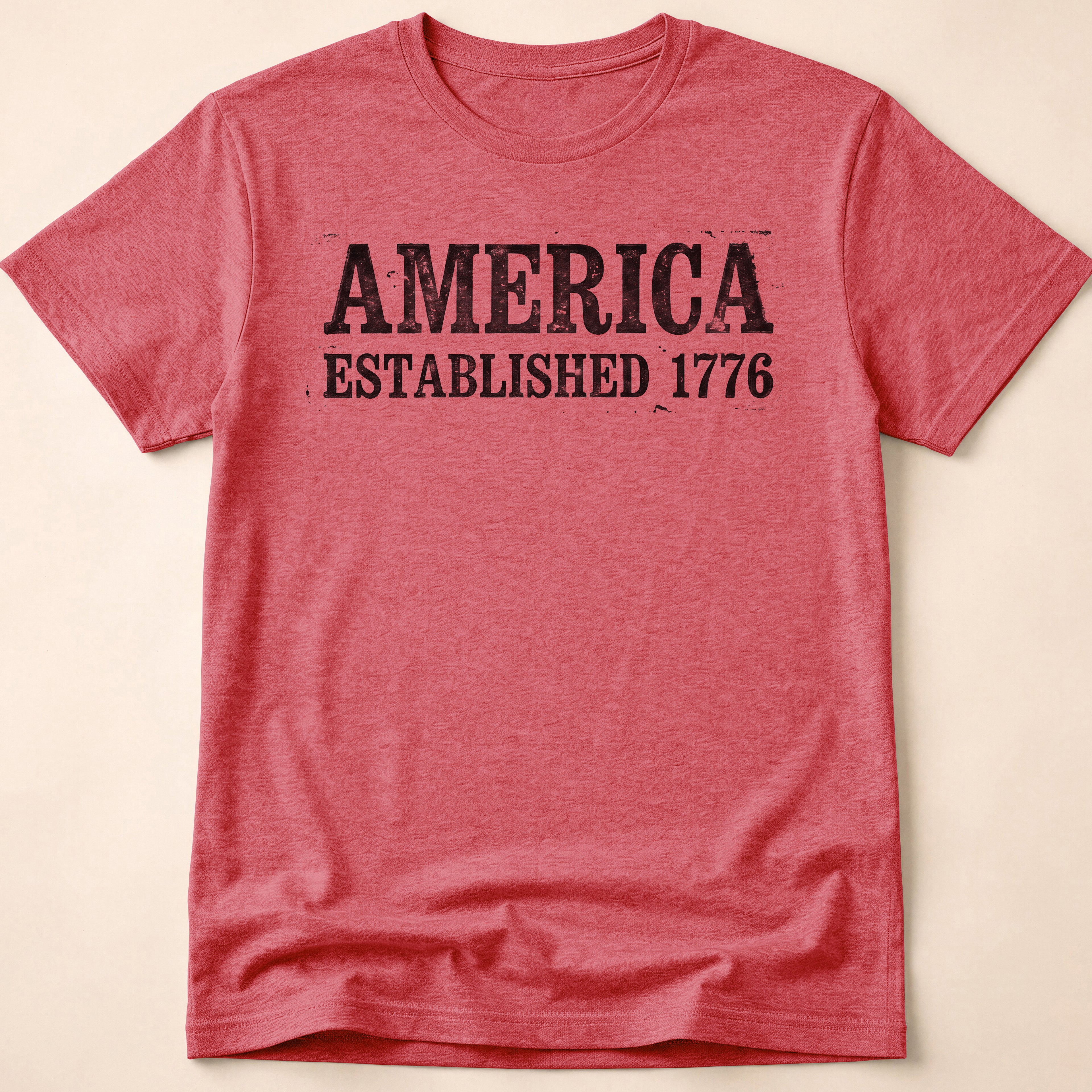 America Established 1776 Vintage Bold Distressed T-Shirt