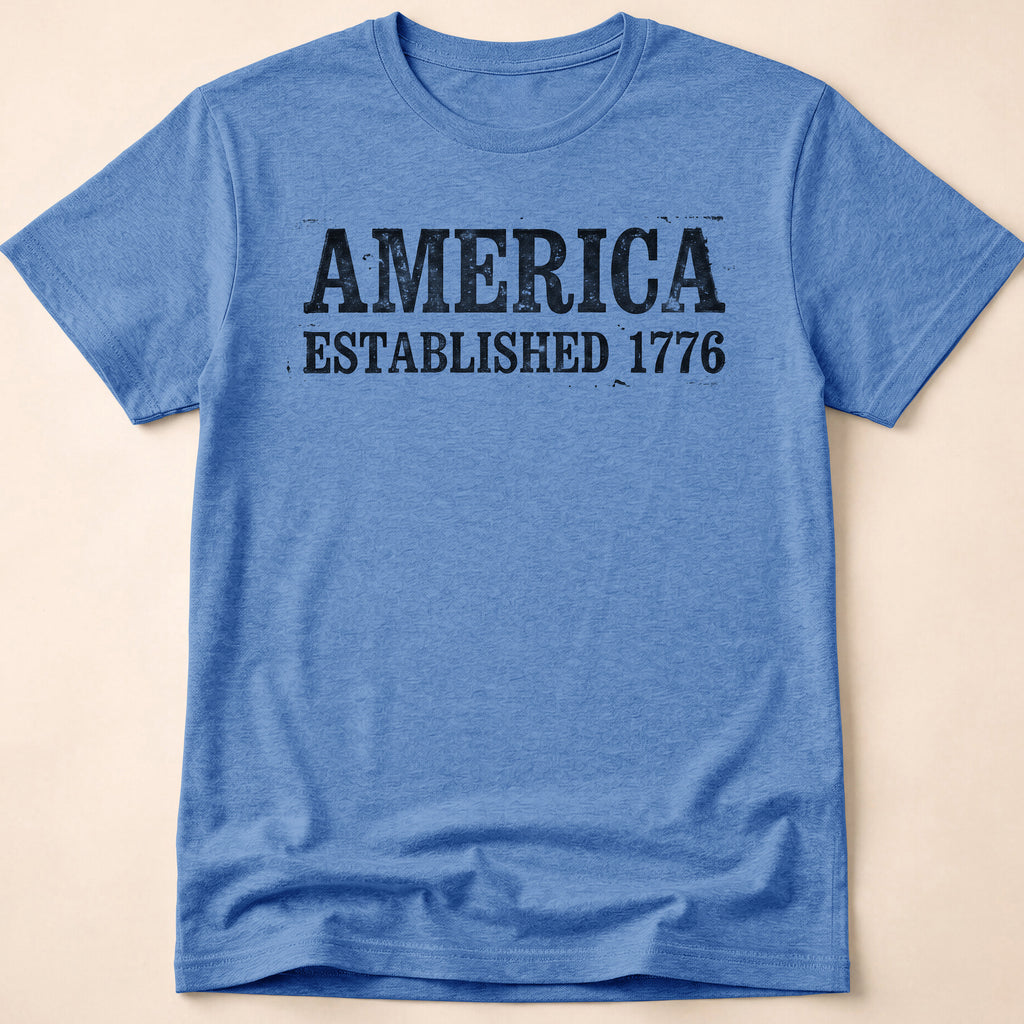 America Established 1776 Vintage Bold Distressed T-Shirt