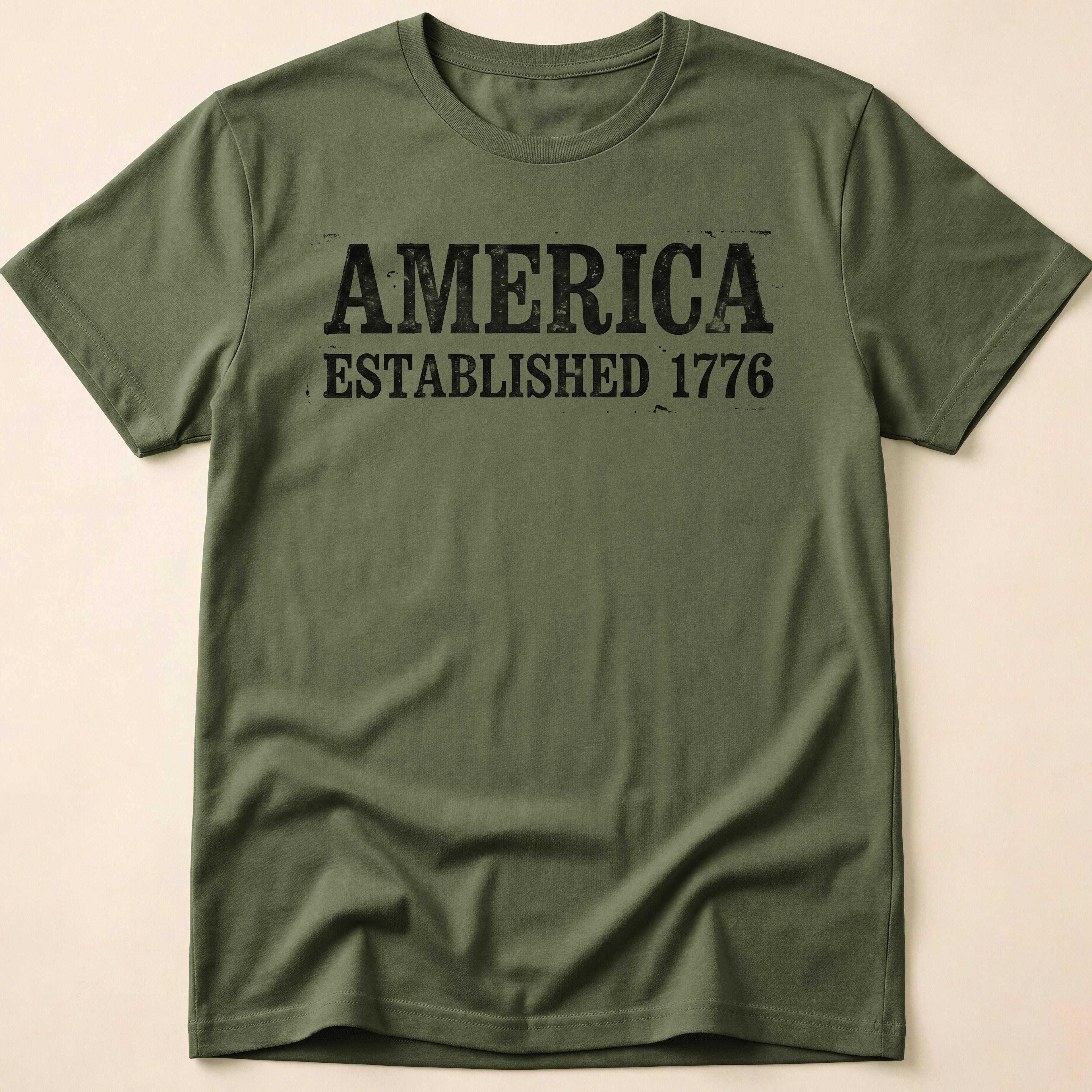America Established 1776 Vintage Bold Distressed T-Shirt