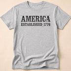 America Established 1776 Vintage Bold Distressed T-Shirt
