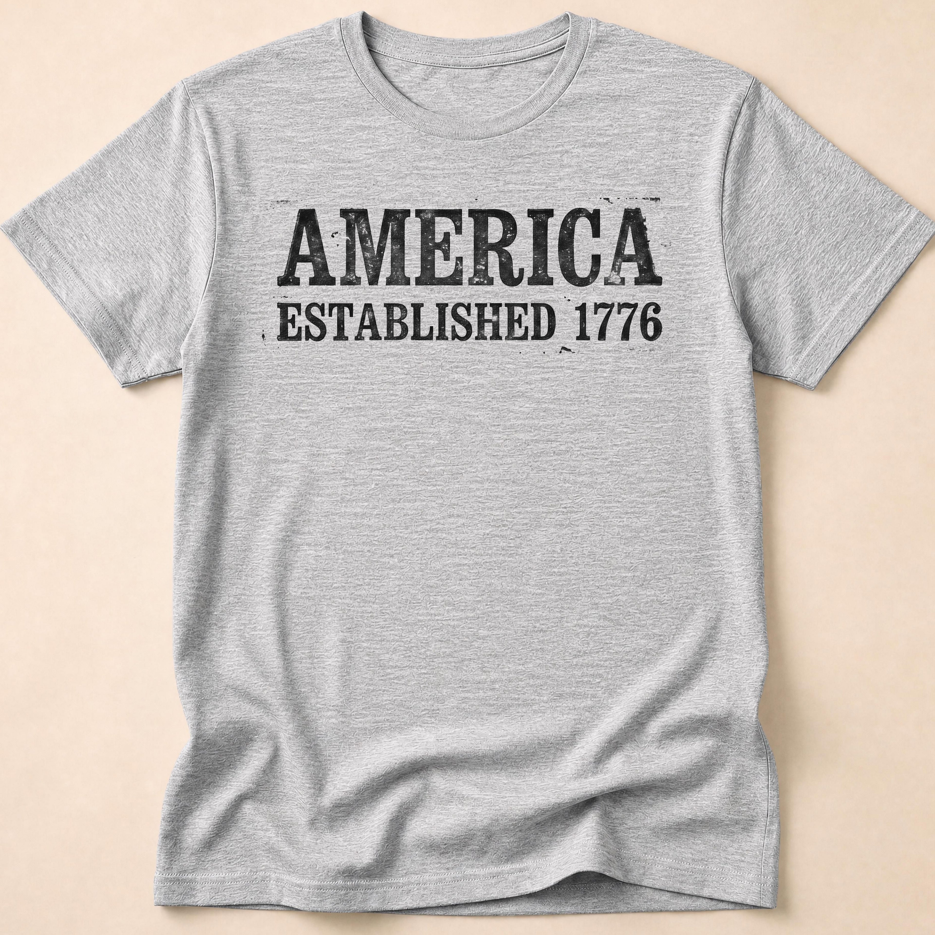 America Established 1776 Vintage Bold Distressed T-Shirt