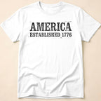 America Established 1776 Vintage Bold Distressed T-Shirt