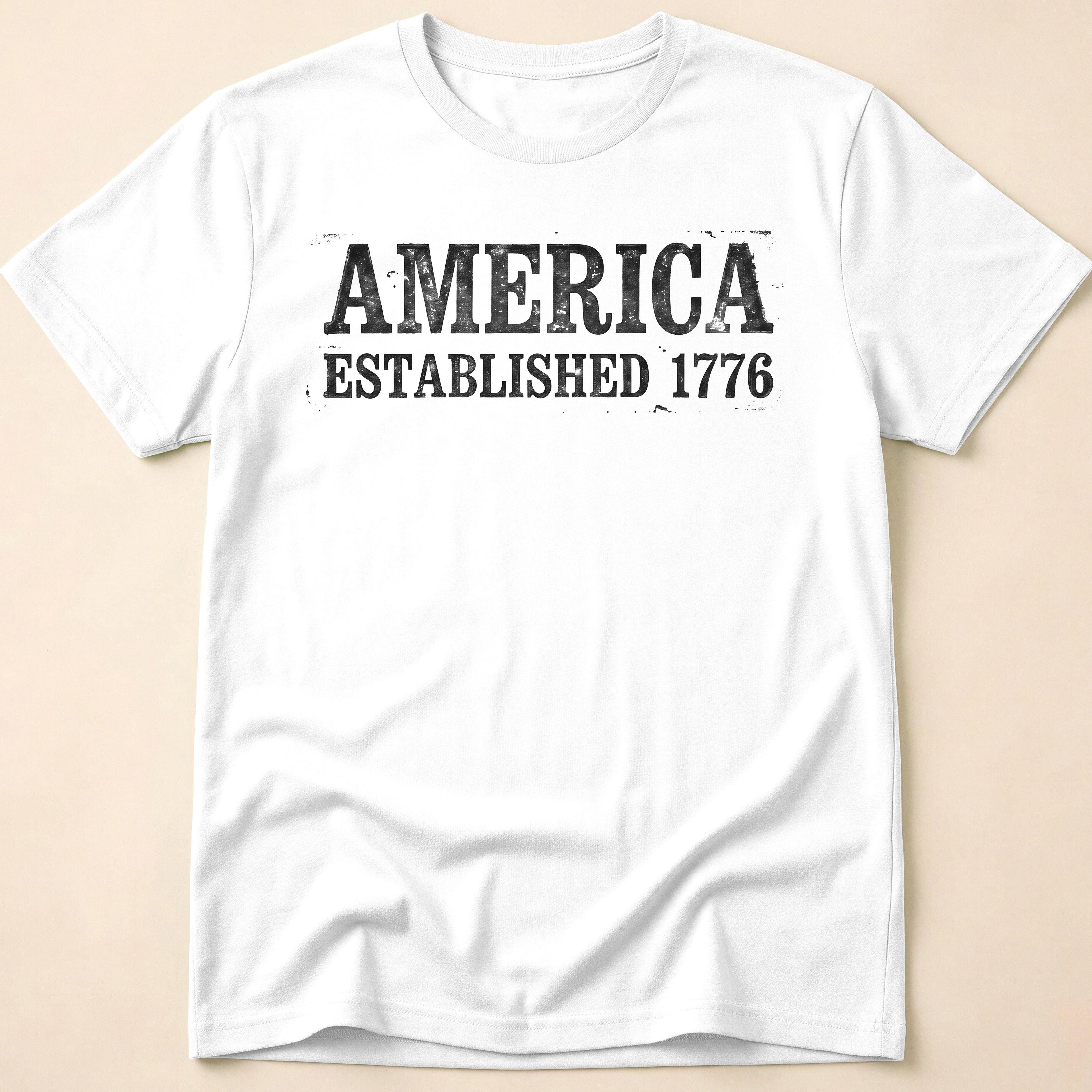 America Established 1776 Vintage Bold Distressed T-Shirt