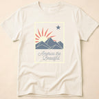 America The Beautiful Retro Mountain Sun T-Shirt