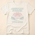 American Summer 1776-2026 Minimalist Lake Fireworks T-Shirt