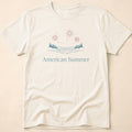 American Summer Minimalist Lake Fireworks T-Shirt