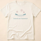 American Summer Minimalist Lake Fireworks T-Shirt