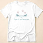 American Summer Minimalist Lake Fireworks T-Shirt