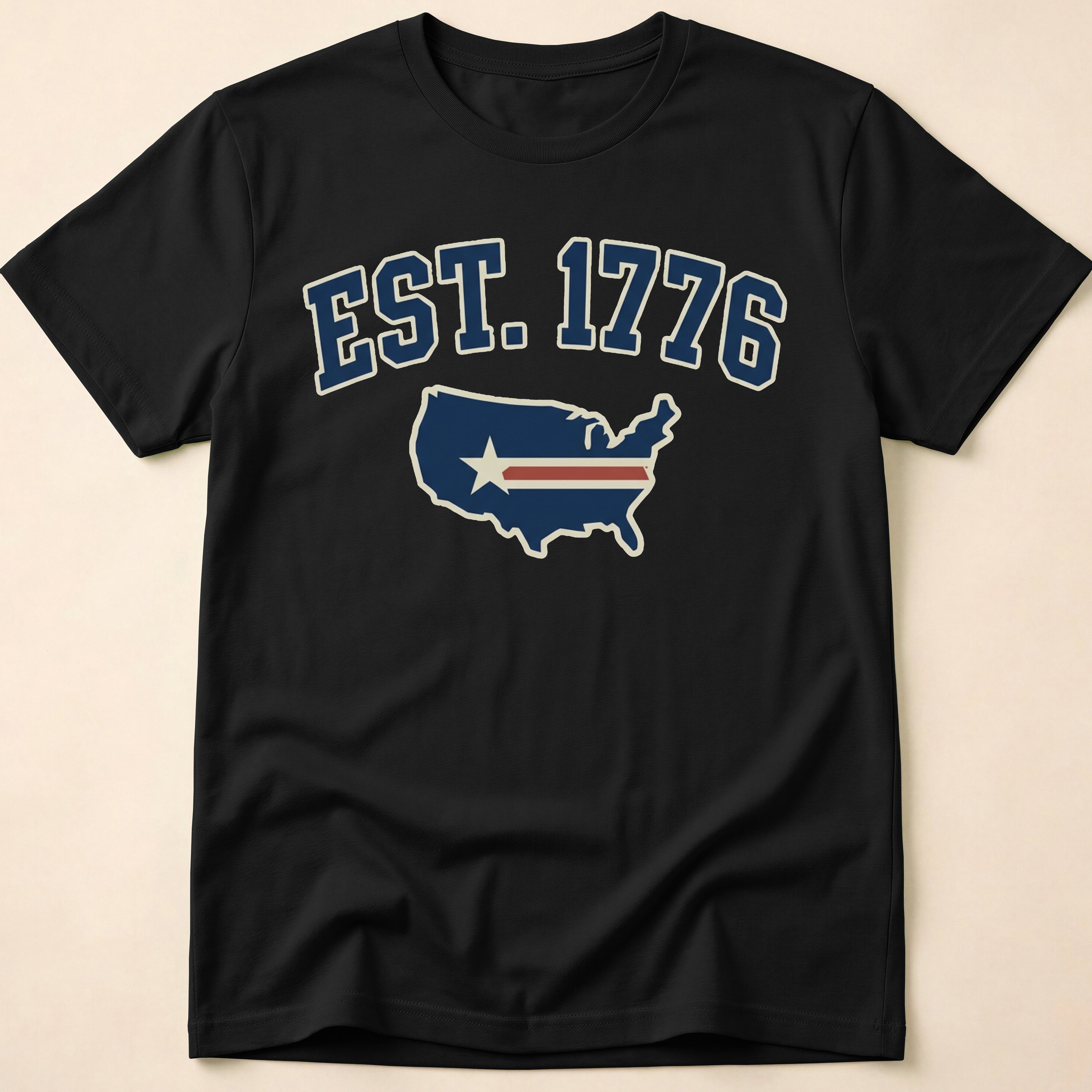 Est 1776 Retro USA Map Collegiate T-Shirt