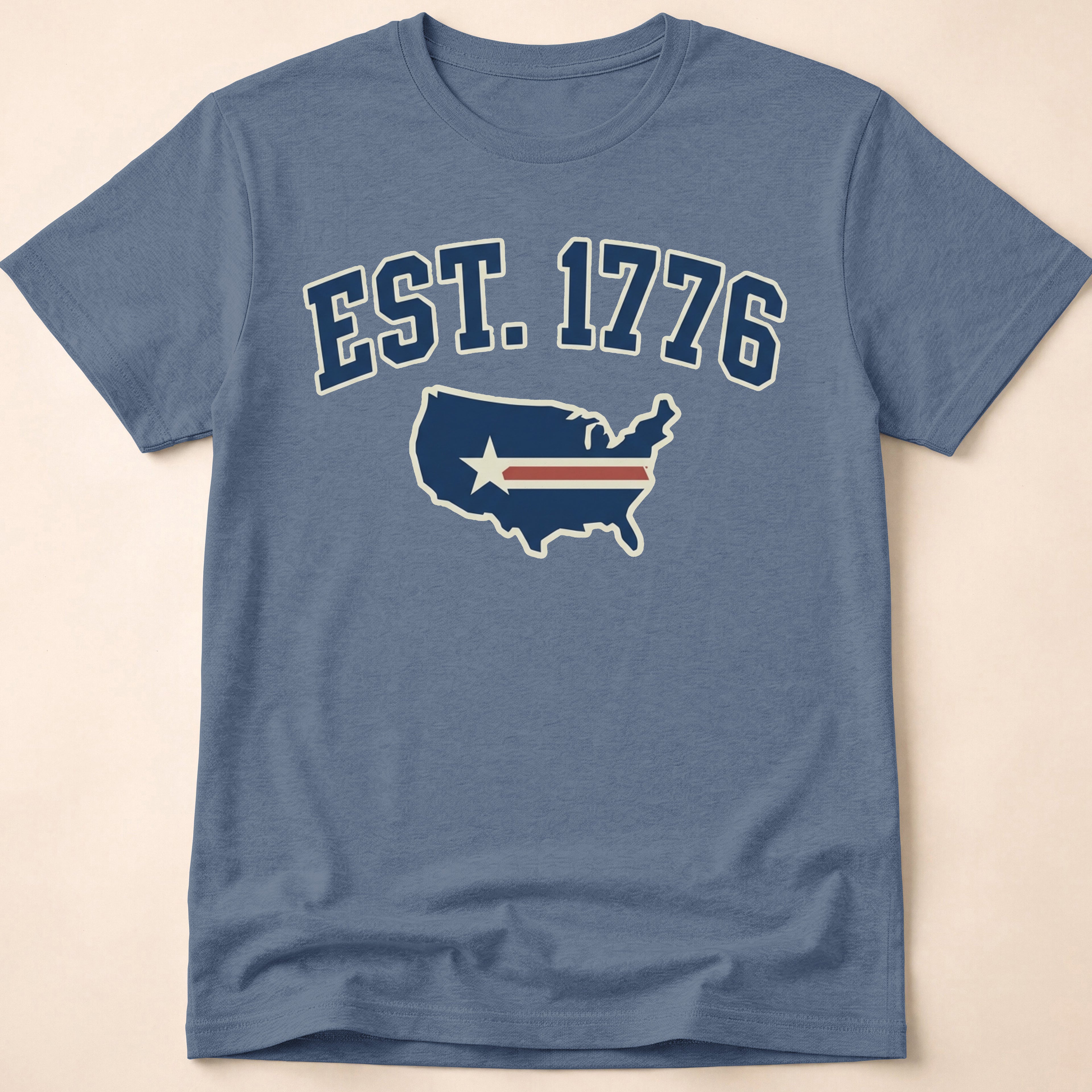 Est 1776 Retro USA Map Collegiate T-Shirt