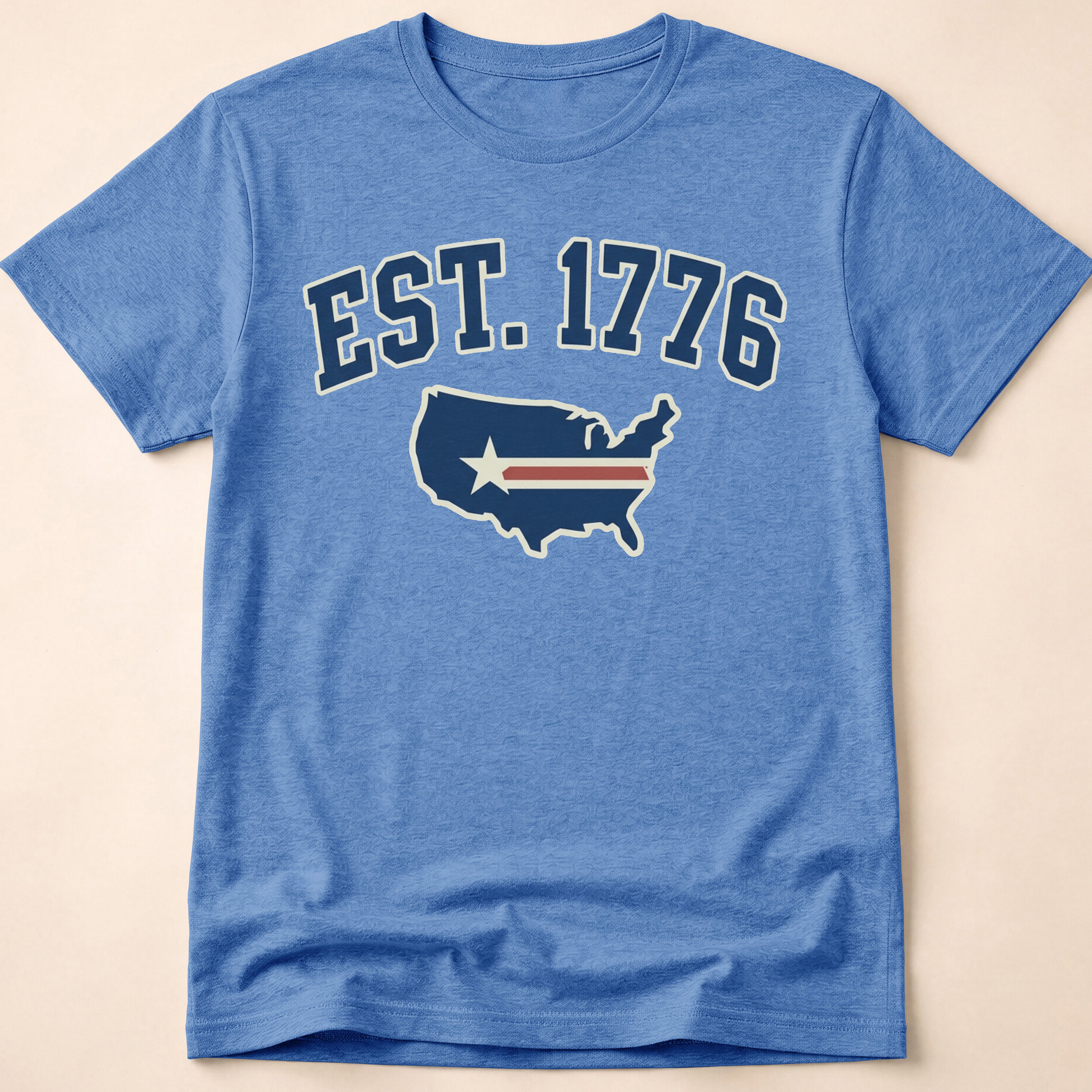 Est 1776 Retro USA Map Collegiate T-Shirt
