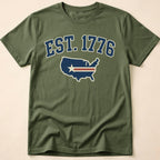 Est 1776 Retro USA Map Collegiate T-Shirt