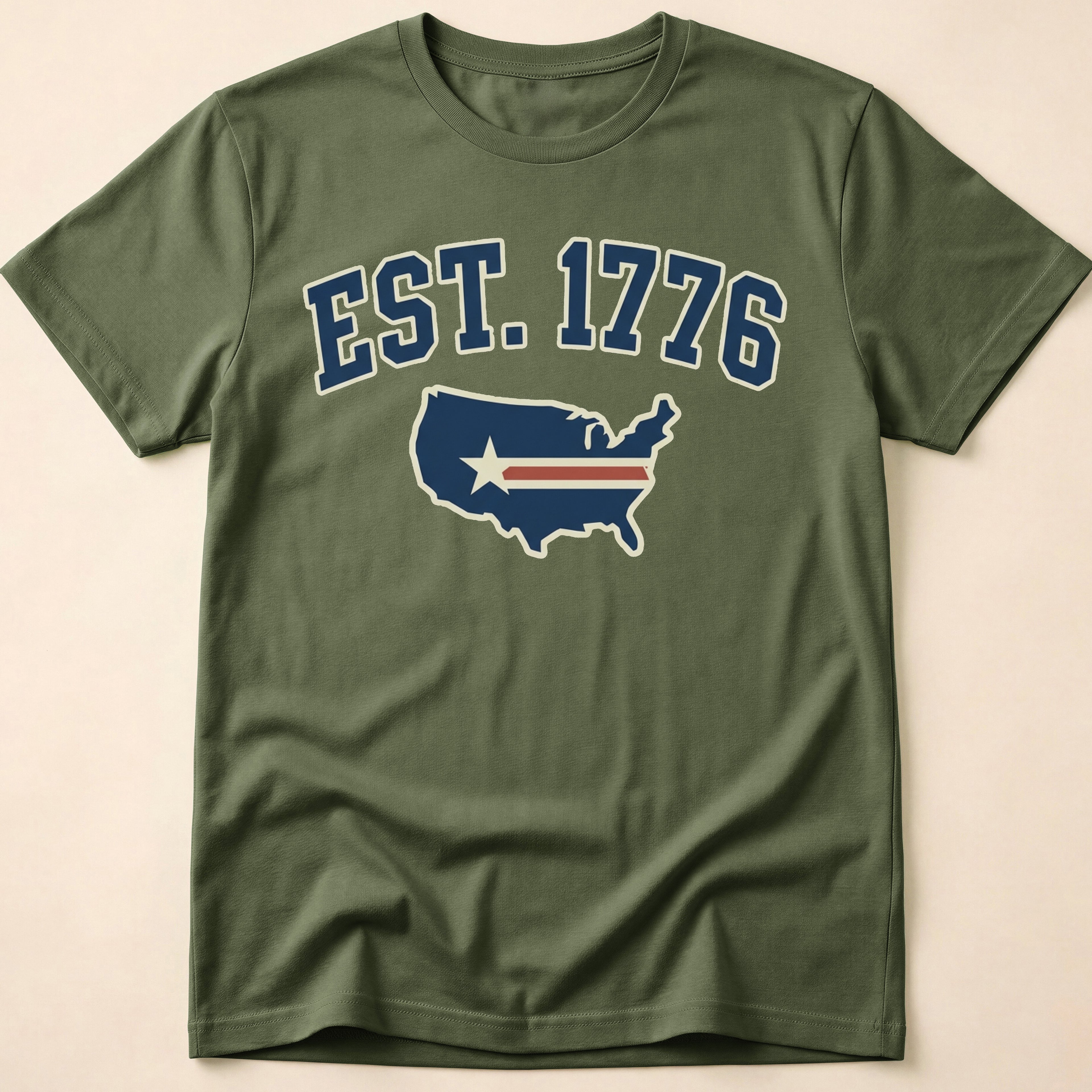 Est 1776 Retro USA Map Collegiate T-Shirt