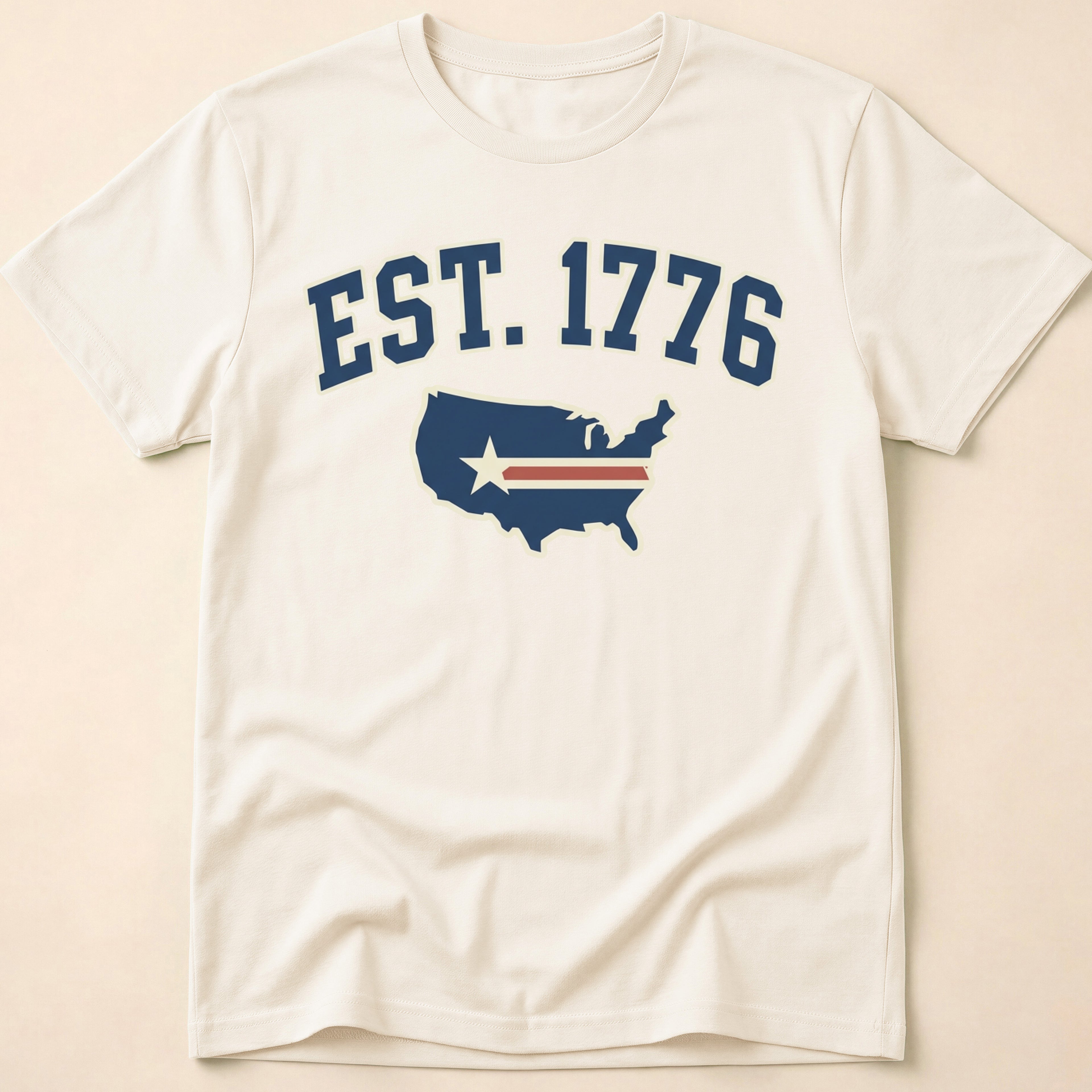 Est 1776 Retro USA Map Collegiate T-Shirt