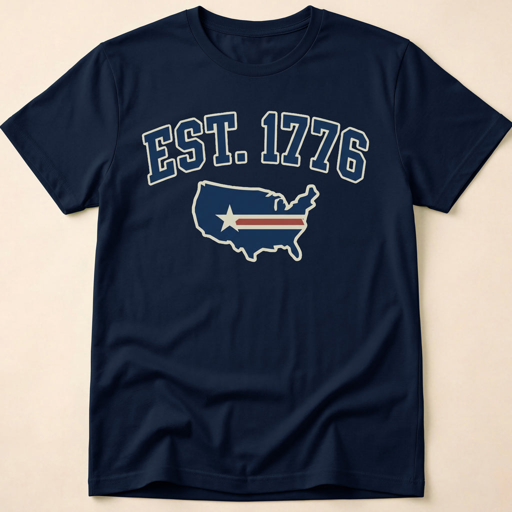 Est 1776 Retro USA Map Collegiate T-Shirt