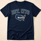 Est 1776 Retro USA Map Collegiate T-Shirt