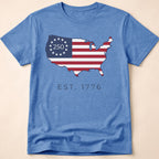 Est. 1776 USA Map 250th Anniversary Flag T-Shirt