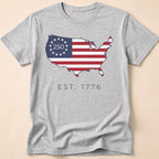 Est. 1776 USA Map 250th Anniversary Flag T-Shirt