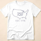 Minimalist USA Map Est. 1776 250th Anniversary T-Shirt