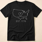 Minimalist USA Heart Map Est. 1776 T-Shirt