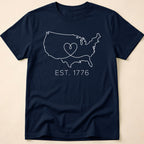 Minimalist USA Heart Map Est. 1776 T-Shirt