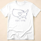 Minimalist USA Heart Map Est. 1776 T-Shirt