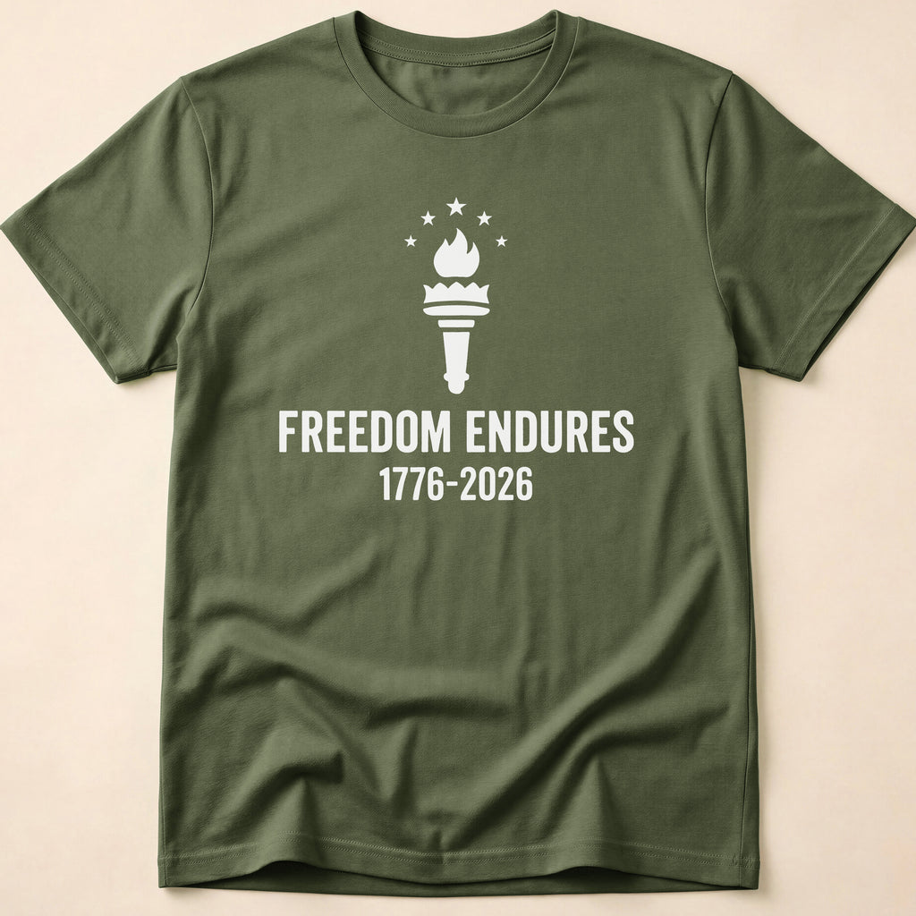Freedom Endures 1776-2026 Liberty Torch T-Shirt