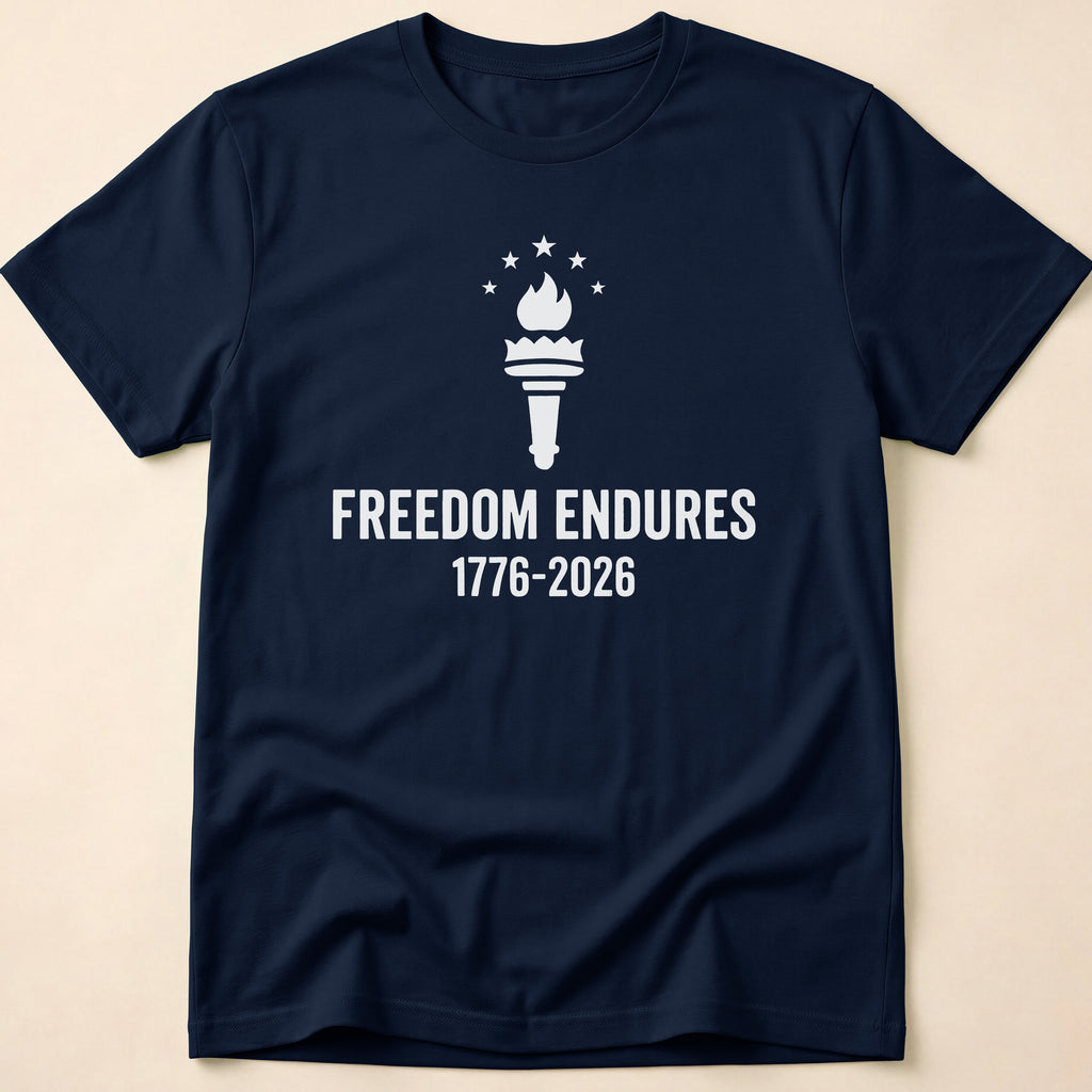 Freedom Endures 1776-2026 Liberty Torch T-Shirt
