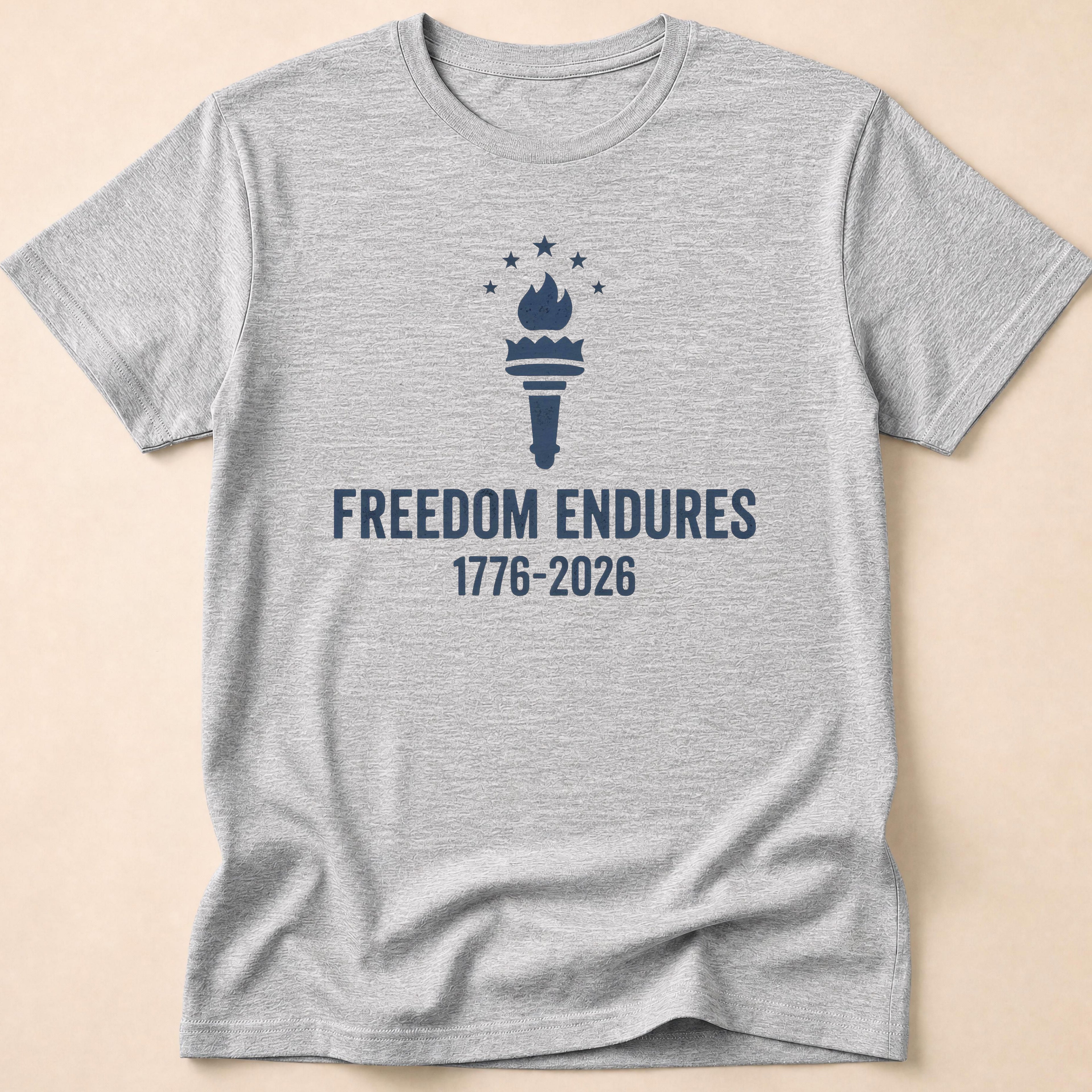 Freedom Endures 1776-2026 Liberty Torch T-Shirt