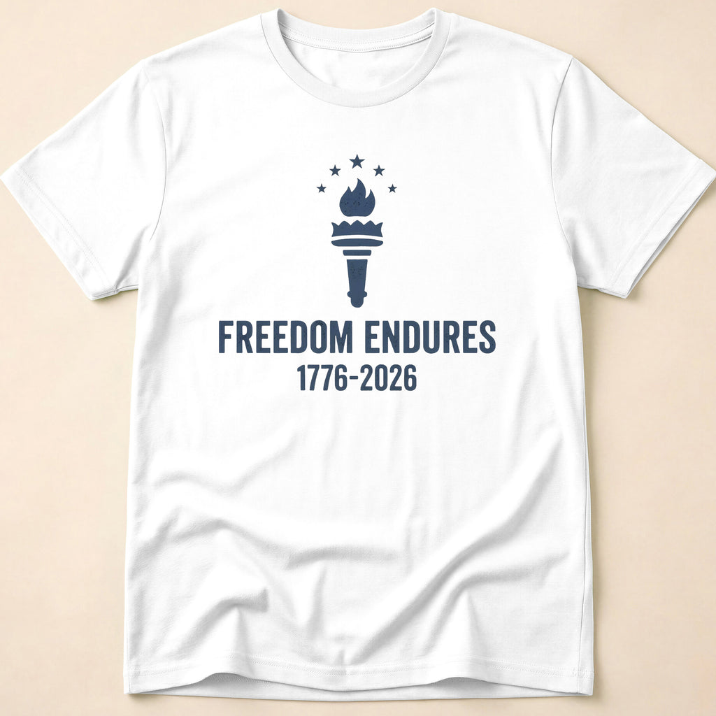 Freedom Endures 1776-2026 Liberty Torch T-Shirt