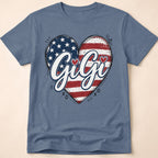 Gigi Distressed American Flag Heart T-Shirt
