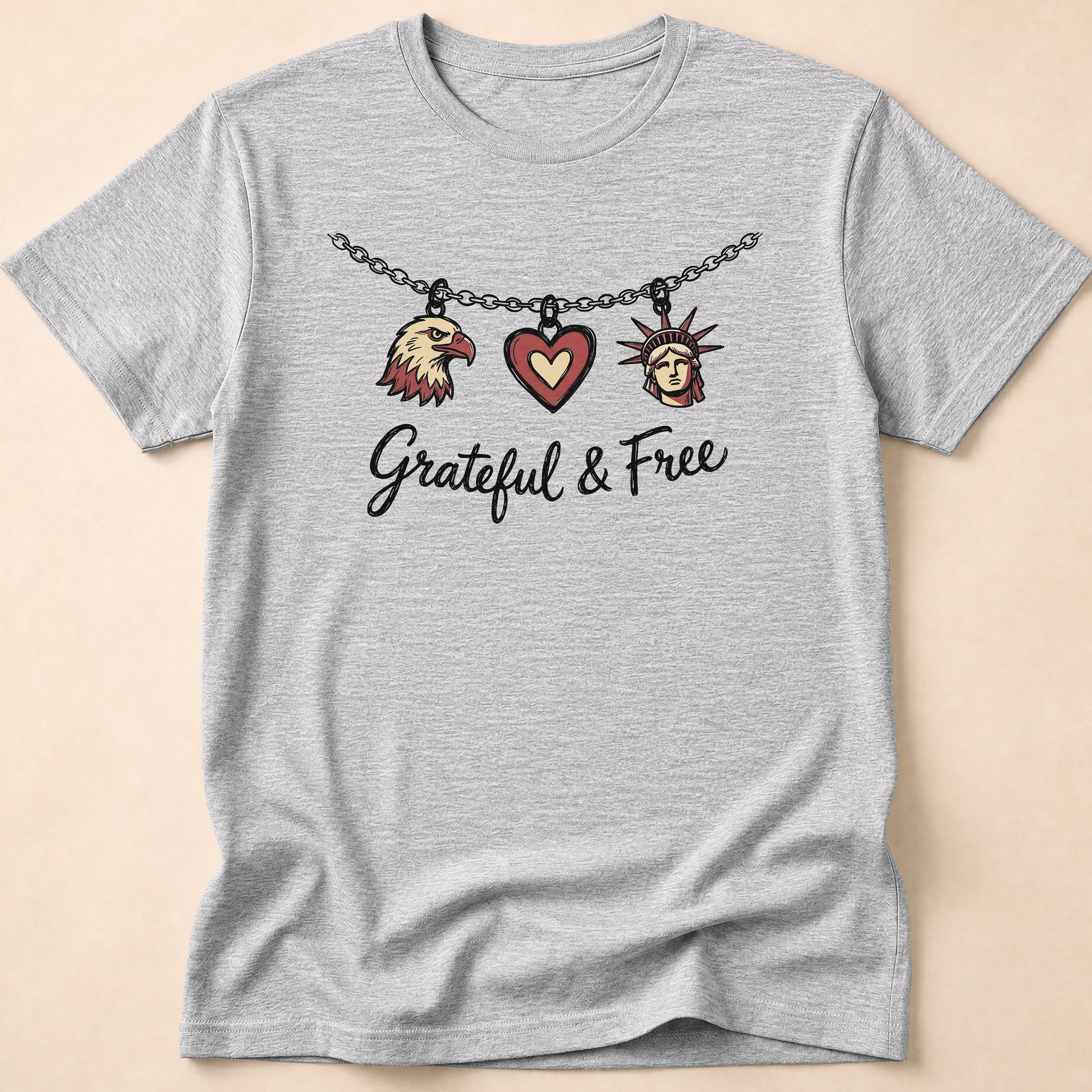 Grateful & Free Patriotic Charm Necklace T-Shirt