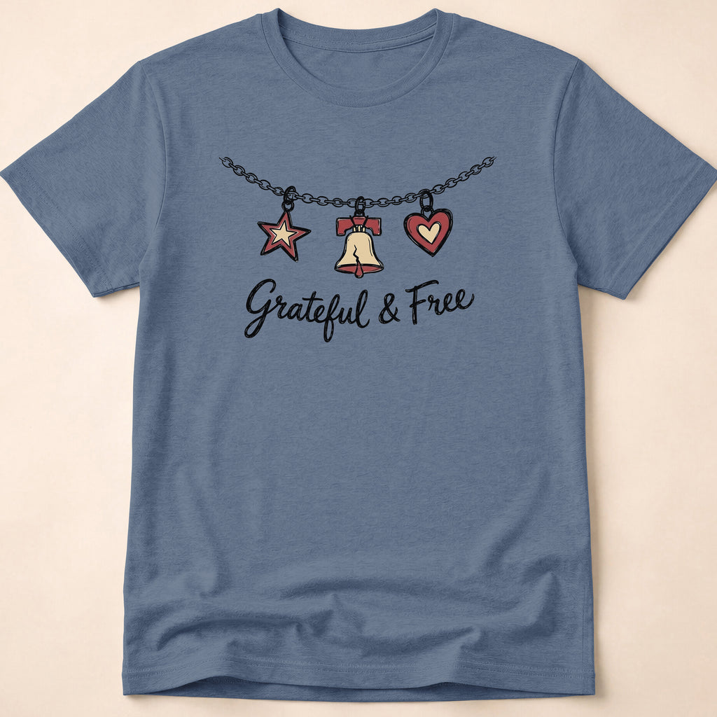 Grateful & Free Liberty Bell Charm Necklace T-Shirt