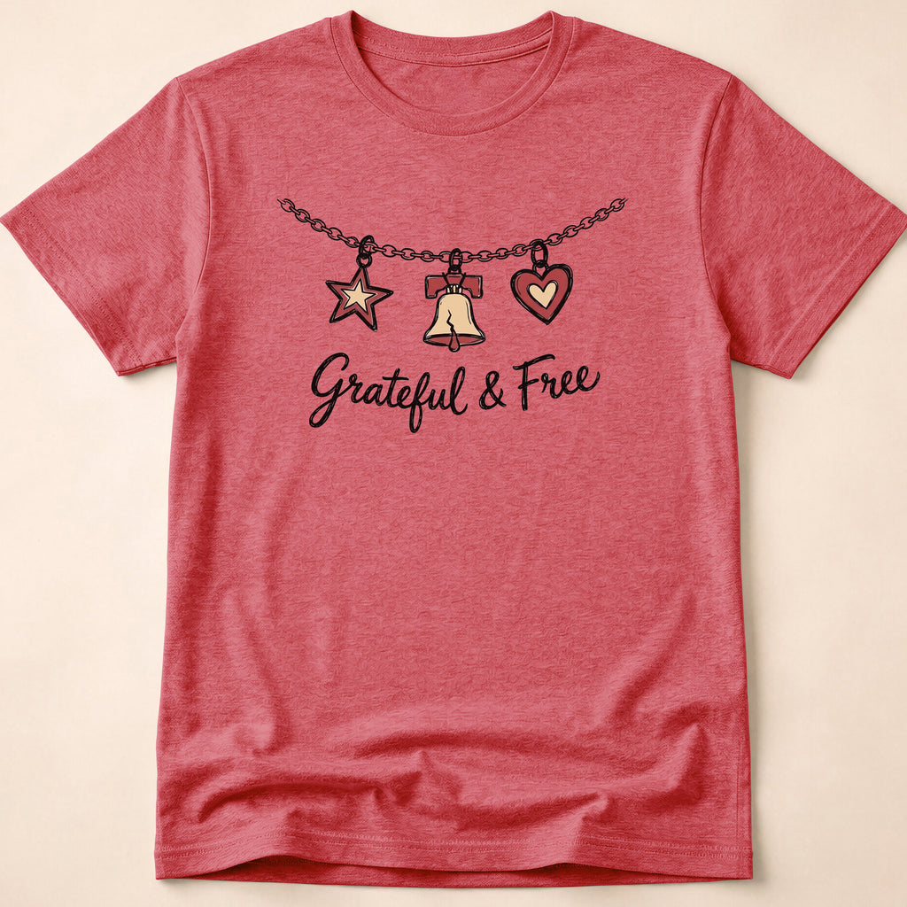 Grateful & Free Liberty Bell Charm Necklace T-Shirt