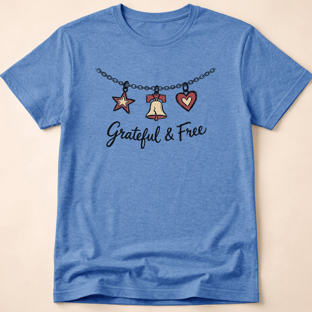 Grateful & Free Liberty Bell Charm Necklace T-Shirt