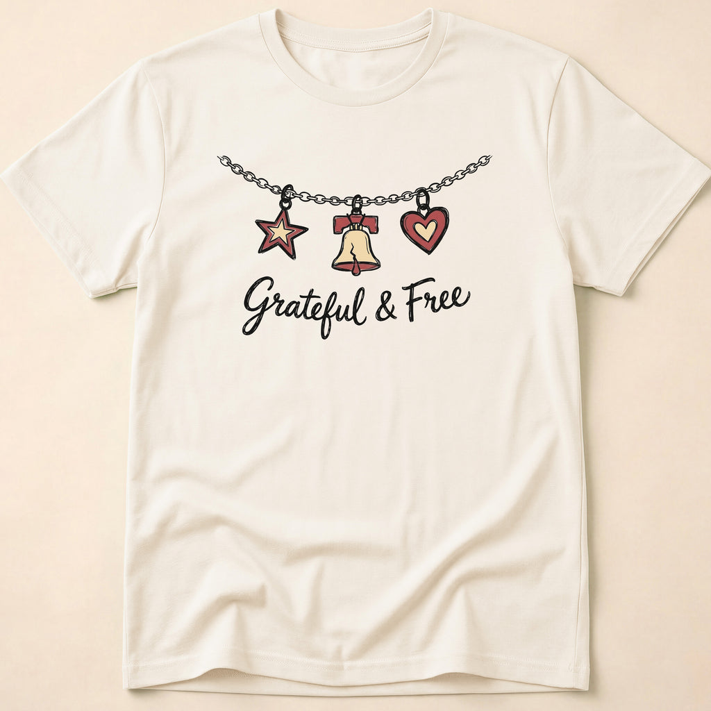 Grateful & Free Liberty Bell Charm Necklace T-Shirt