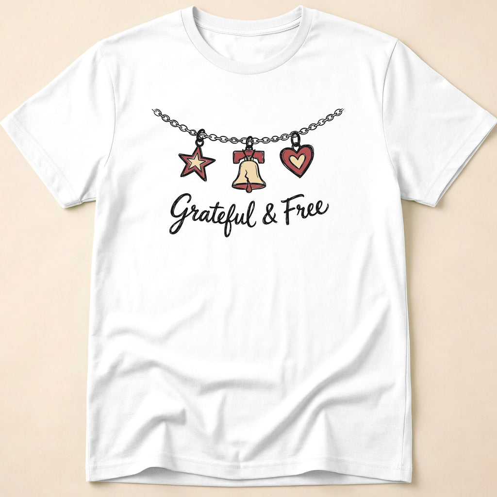 Grateful & Free Liberty Bell Charm Necklace T-Shirt