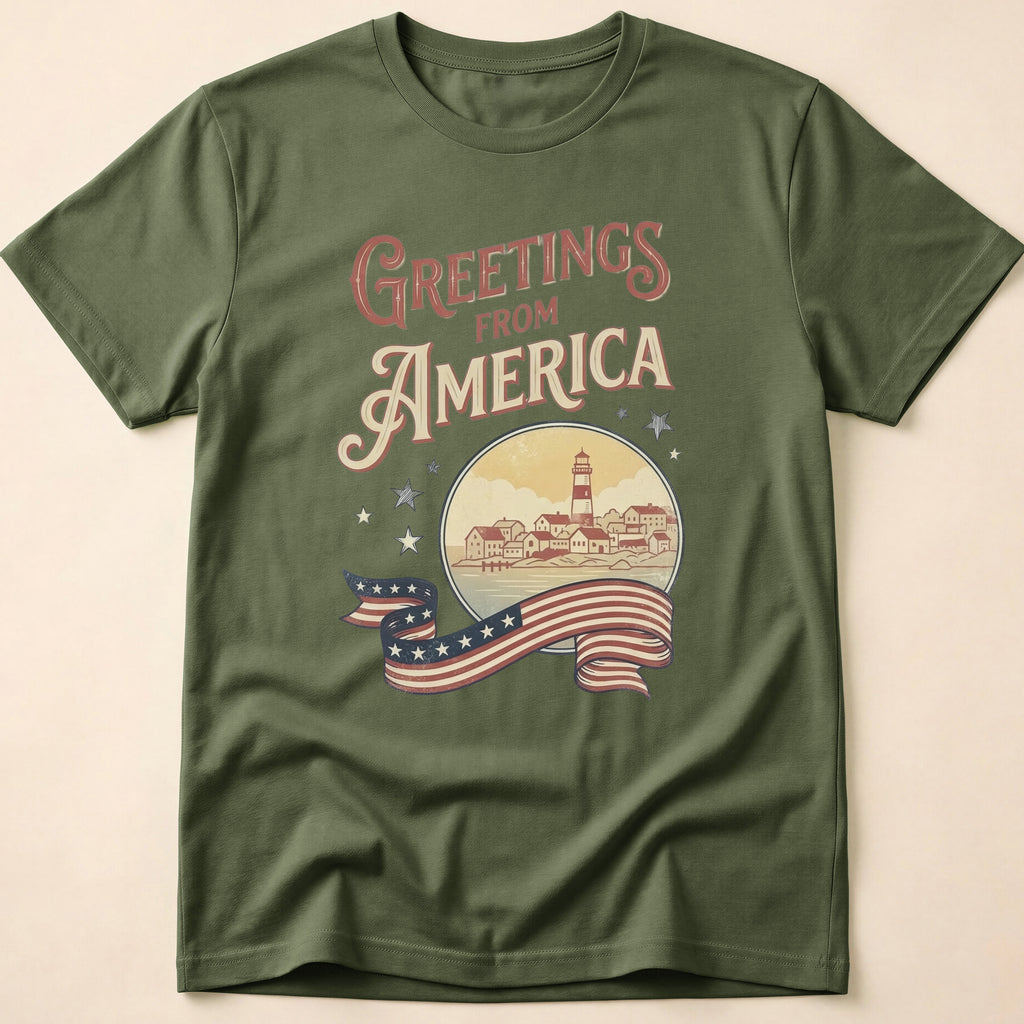 Greetings From America Vintage Postcard T-Shirt