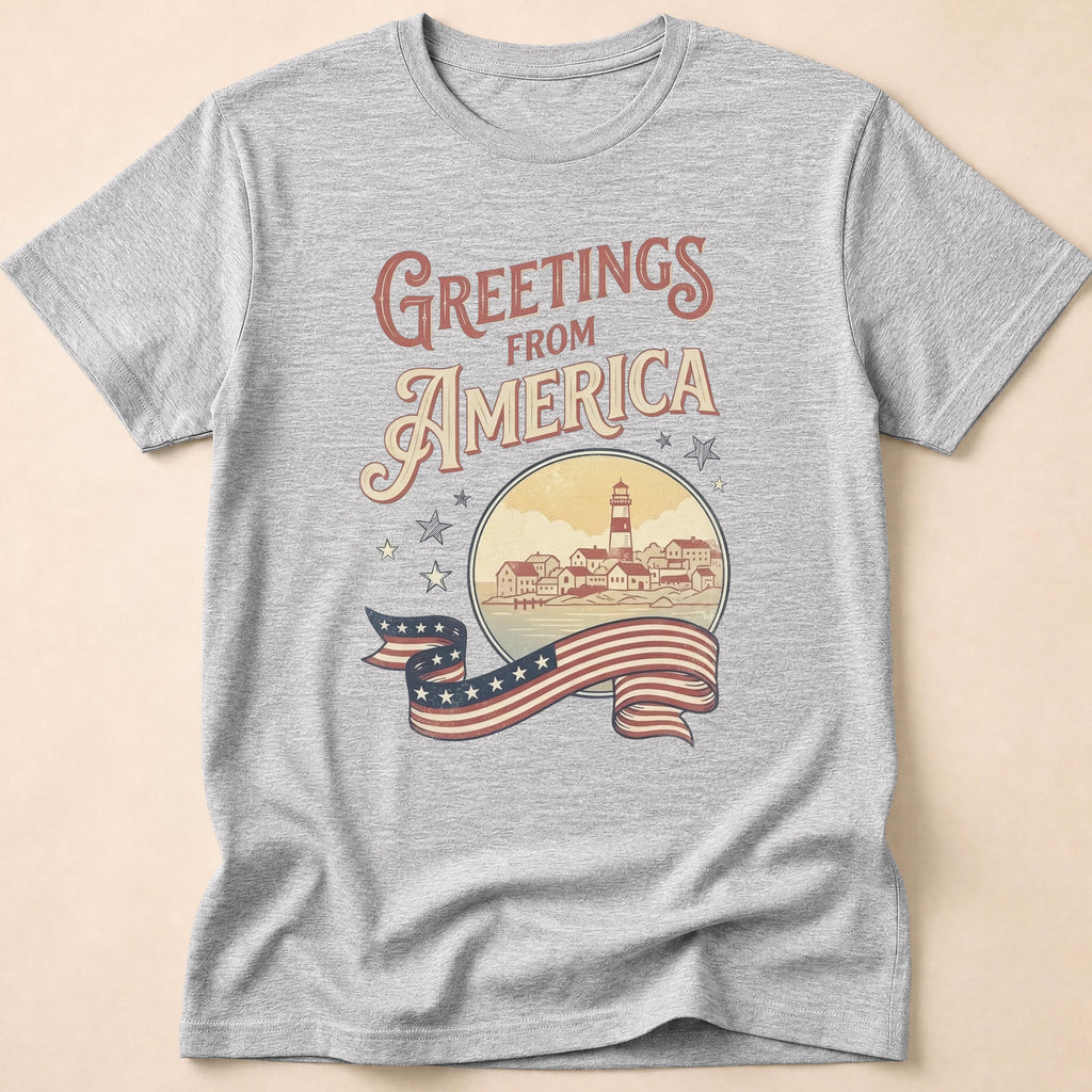 Greetings From America Vintage Postcard T-Shirt